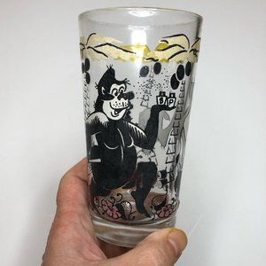 Vintage Shedd's Peanut Butter Promotional PIXIE ELF CAMEL GORILLA glass